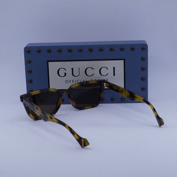 Gucci GG1539S 005 Square Sunglasses - Yellow Spotted Havana/Brown - Picture 7 of 13